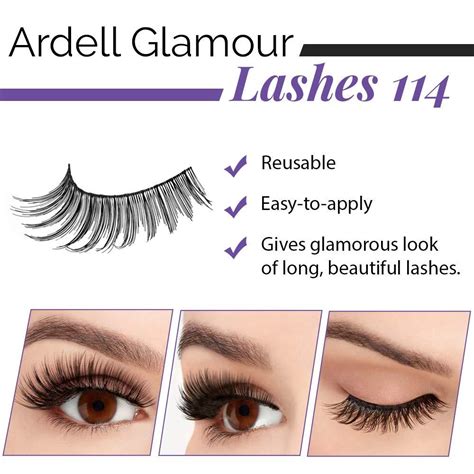 Ardell Glamour Strip Lashes 114 Black 4 Pack False Eyelashes For