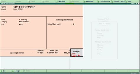 How To Create Stock Items In Tally Erp 9 Javatpoint