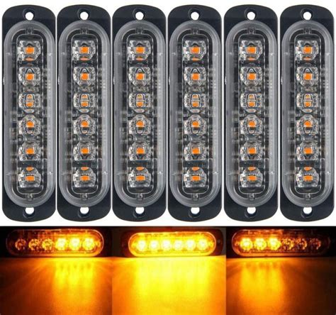 Led Emergency Strobe Warning Light 6 Leds For Truck Trailer Van Boat