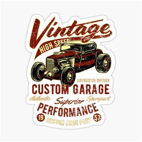 Vintage Hot Rod Sticker For Sale By Xewmas Redbubble