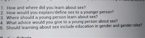 1 How And Where Did You Learn About Sex 2 How