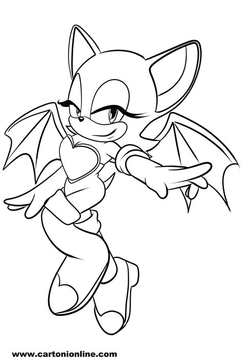 Rouge The Bat 04 From Sonic The Hedgehog Coloring Page