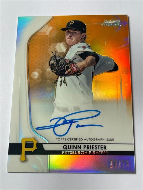 2020 Bowman Sterling Prospect Orange Refractor Auto Quinn Priester BSPA