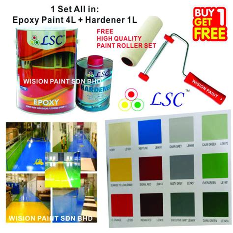 5 Liter LSC Two Pack Epoxy Floor Paint 4 Liter 1 Liter 5L FREE