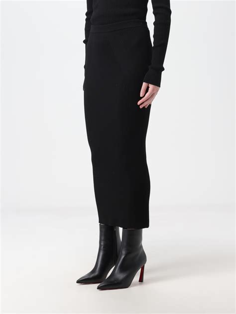 Alexander Mcqueen Outlet Ribbed Wool Blend Pencil Skirt Black Alexander Mcqueen Skirt