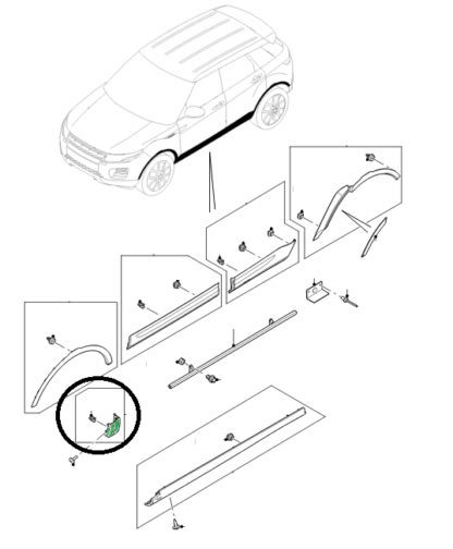 LAND ROVER FRONT LOWER MOULDING RH RANGE EVOQUE 12 18 LR079233 OEM