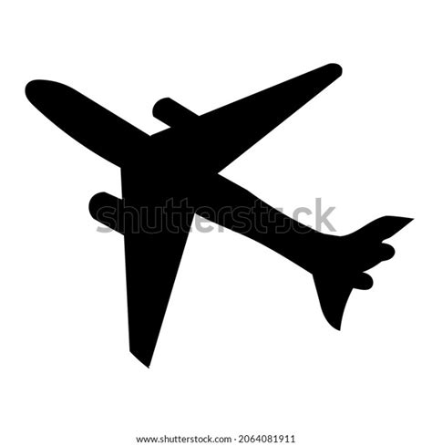 Black Silhouette Airplane Vector Isolated Stock Vector (Royalty Free ...