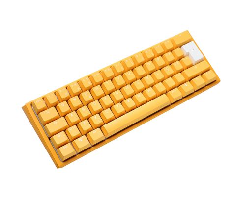 Teclado Ducky One Yellow Ducky Mini Hot swappable MX Brown RGB PBT Mecânico PT Teclado