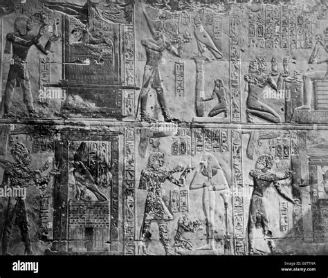 Egyptian hieroglyphs hieroglyph relief Sculptures. Abydus Egypt 1906 ...