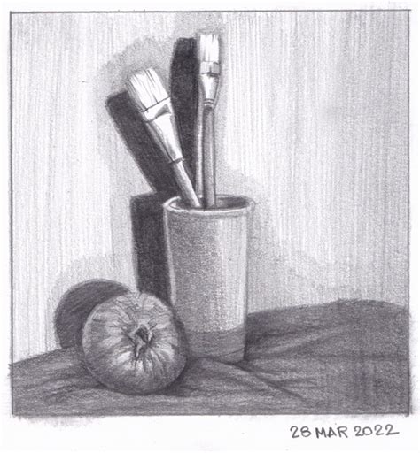 Still Life Drawing In Pencil