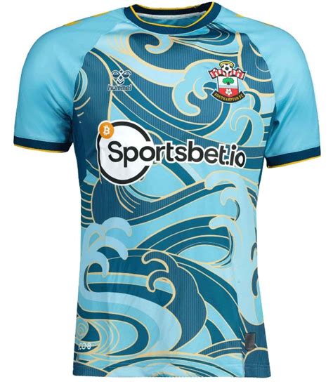 New Southampton Away Jersey 22 23 Hummel Saints Fc Blue Wave Pattern