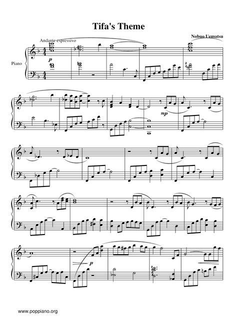 Final Fantasy Vii Tifa S Theme Sheet Music Pdf Free