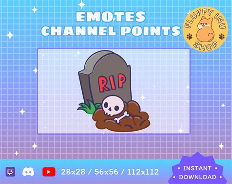 Rest In Peace RIP Emote Twitch Emote Kawaii Streamer Etsy