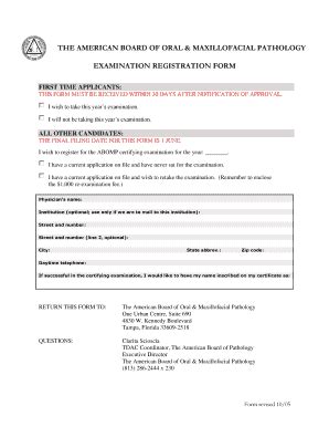 Fillable Online Abomp THE AMERICAN BOARD OF ORAL MAXILLOFACIAL