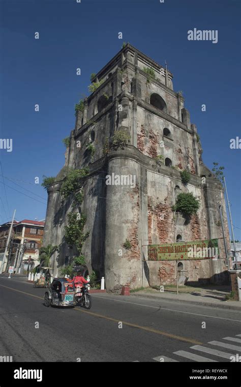 The Sinking Bell Tower In Laoag Ilocos Norte Philippines Stock Photo