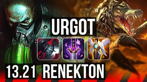 Urgot Vs Renekton Top 1108 18m Mastery Legendary 600 Games