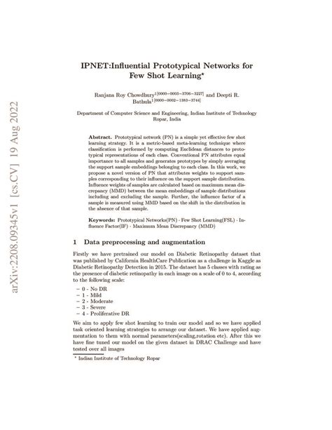 Ipnet Influential Prototypical Networks For Few Shot Learning Deepai