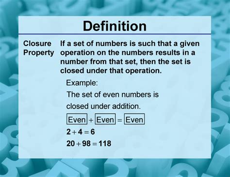 Closure Property Math Definition Worksheets Library