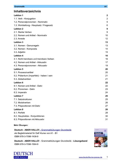 SOLUTION Deutsch Grammatik A1 Studypool