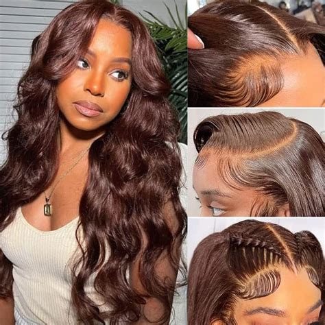 Amazon Dark Chocolate Brown Lace Front Wig Human Hair For Women