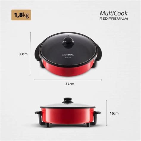 Tupi S A Olla Electrica Mondial Multicook Red Premium