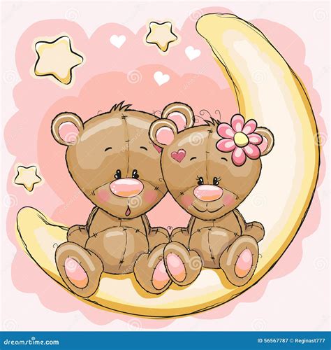 Two Bears On The Moon Stock Vector Illustration Of Ripe