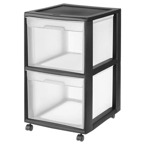 Sterilite Drawer Plastic File Cart In Black The Home Depot