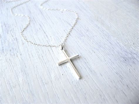 Baby Big Cross Necklace Sterling Silver Cross Baby Infant Etsy