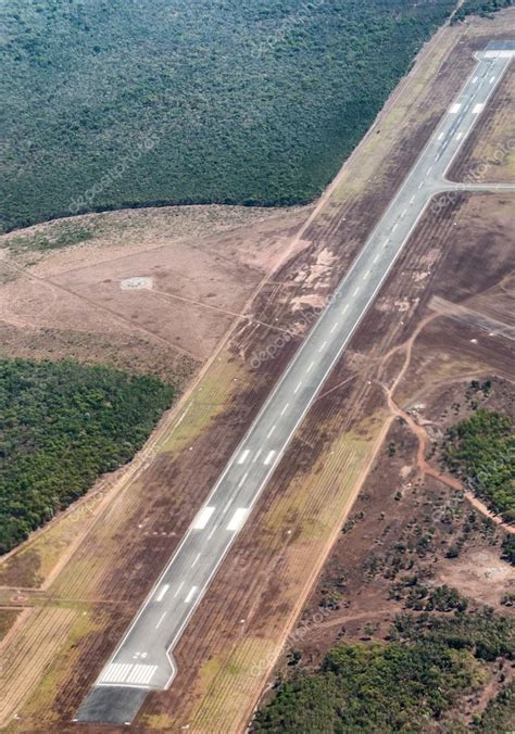 Aerial View Of Airstrip Stock Photo By Jovannig