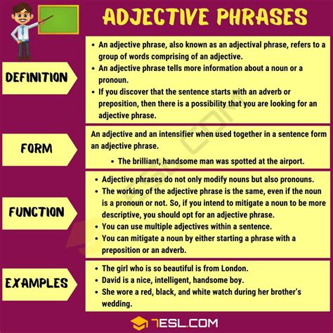 Adjective Phrase Useful Examples Of Adjectival Phrases • 7esl