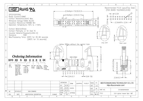 2 54mm Ejector Header Straight Type With Ear 6P To 64P Bscconnector