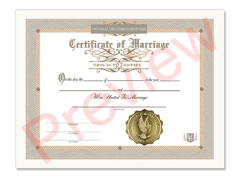 Certificate of Marriage | Universal Life Church