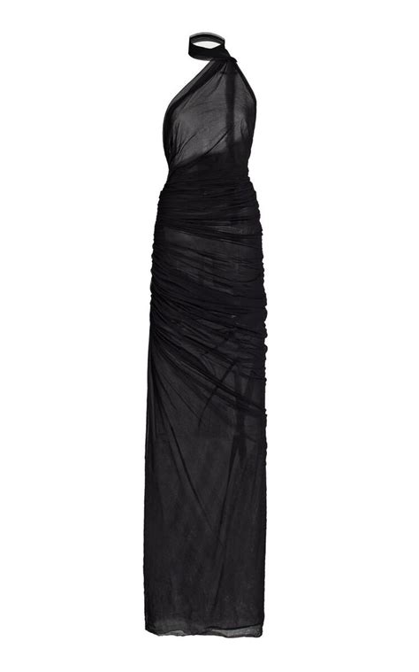 Kendall Georgette Maxi Halter Dress By Ludovic De Saint Sernin Moda