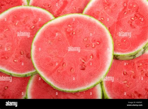 Scheiben Der Ganze Wassermelone Querschnitt Angelegt Um Einen