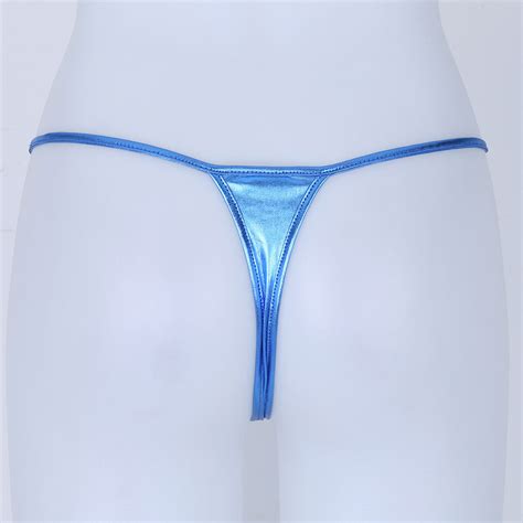 Frauen Lingerie Micro Mini Slip Wetlook String Tanga Leder Bikini Unterhose Sexy Ebay