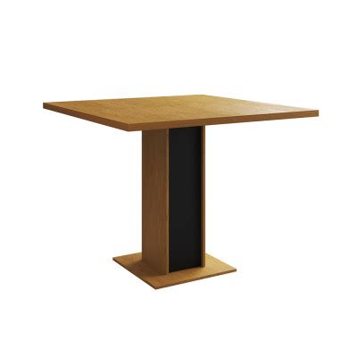 Mesa Jantar Londres Quadrada Canela cm Base Preta Cadeiras Estofadas Nude Médio Eames Ferro Bran