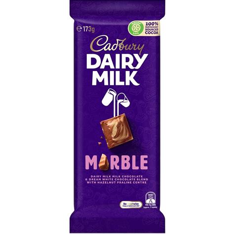 Cadbury Dairy Milk Marble Milk Chocolate With Hazelnut Praline Bar