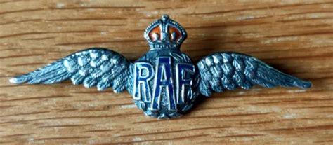 WW2 RAF ROYAL Air Force Pilot Wings Medal Bar Silver Sweetheart Brooch