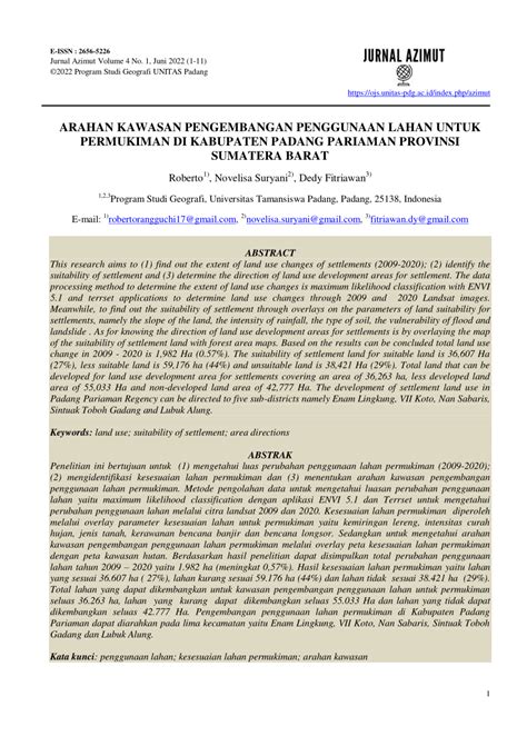 PDF ARAHAN KAWASAN PENGEMBANGAN PENGGUNAAN LAHAN UNTUK PERMUKIMAN DI