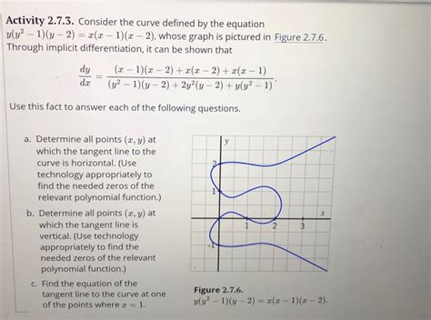 Solved Activity 273 Consider The Curve Defined By The