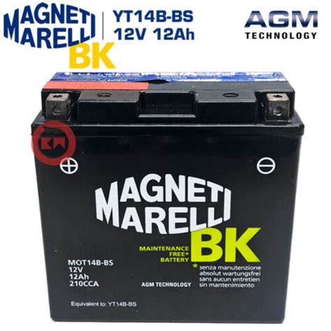 BATTERIA MAGNETI MARELLI AGM YT14B BS YAMAHA FZS FAZER 1000 2003 2004