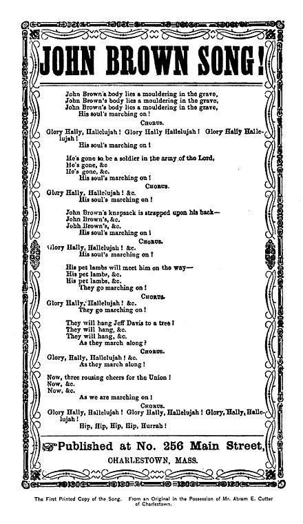 Original Publication Of The Text Of The John Brown Song From 1861 1