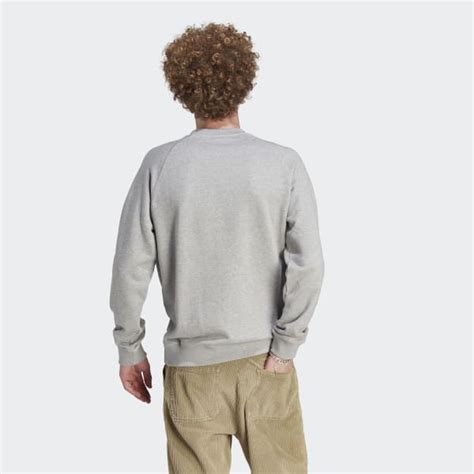 Adidas Adicolor Classics Trefoil Crewneck Sweatshirt Grey Free Shipping With Adiclub Adidas Us