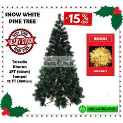 Jual Pohon Natal Berkualitas Tipe SNOW WHITE PINE TREE Ukuran 2FT 60 Cm