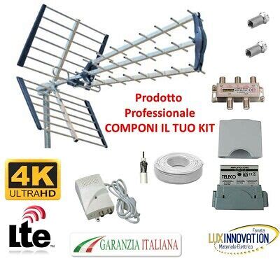 KIT ANTENNA DIGITALE TERRESTRE 4K FULL HD KIT COMPLETO 1 2 3 4 5