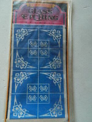 Armour Rub N Etch Stencils BUTTERFLY CORNERS glass acid etching 20-0176 ...