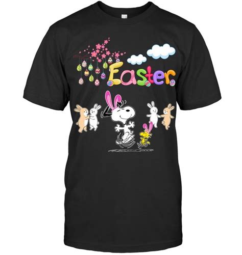 Snoopy Woodstock Dancing With Bunny Easter Day T Shirt Snoopy Easter