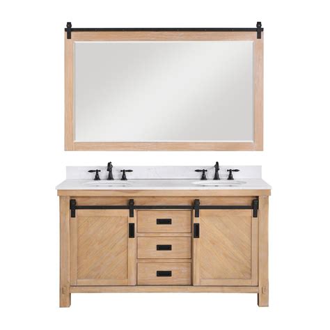 Vinnova Cortes 60 Double Sink Bath Vanity In Weathered Pine Finish