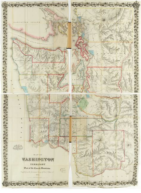 Landmark map of the Washington Territory - Rare & Antique Maps