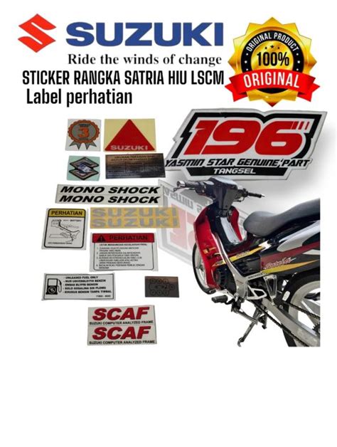 Sticker Rangka Label Sticker Perhatian Satria Hiu Lscm Lazada Indonesia